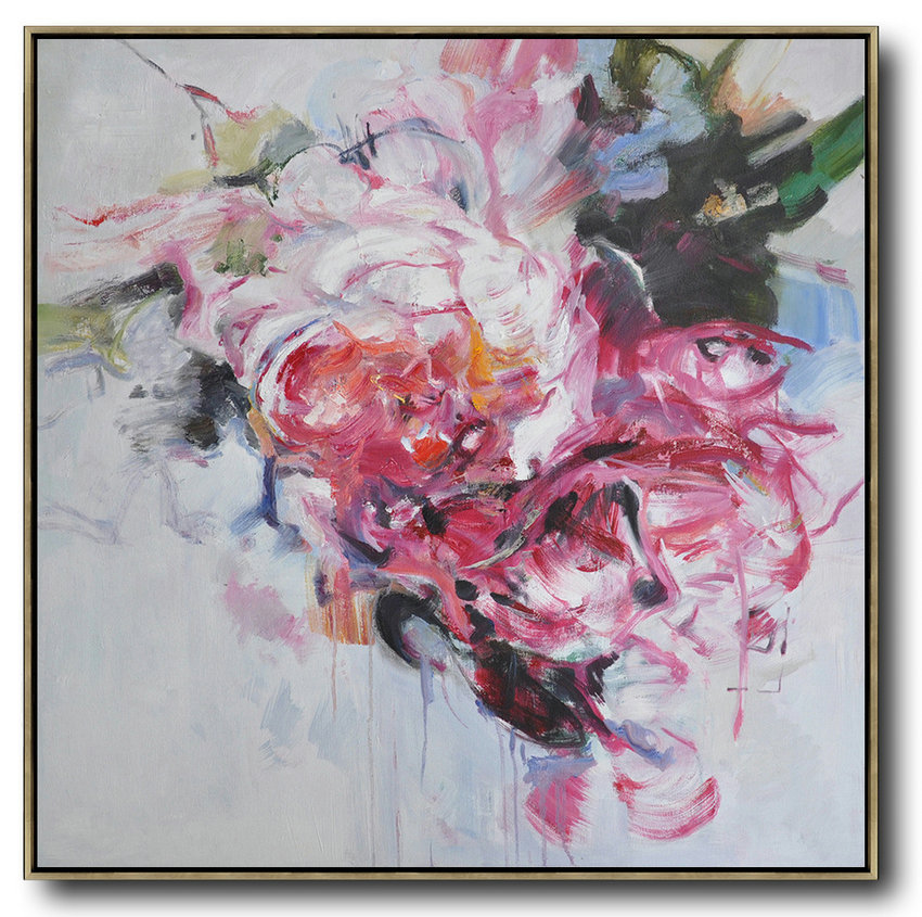 Abstract Flower Oil Painting Large Size Modern Wall Art #ABS0A7 - Discount Canvas Prints Suit Oversize